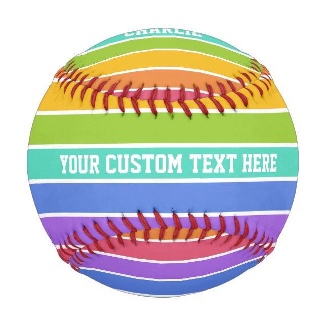 Rainbow Colors custom baseball (Front)