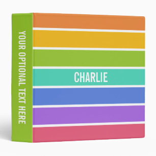 Rainbow Colors custom binders