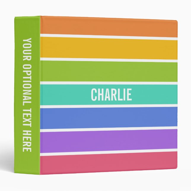 Rainbow Colors custom binders (Front/Spine)