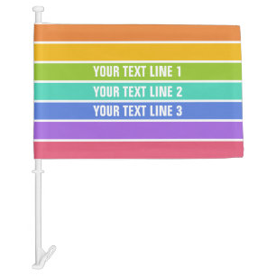 Rainbow Colors custom car flag