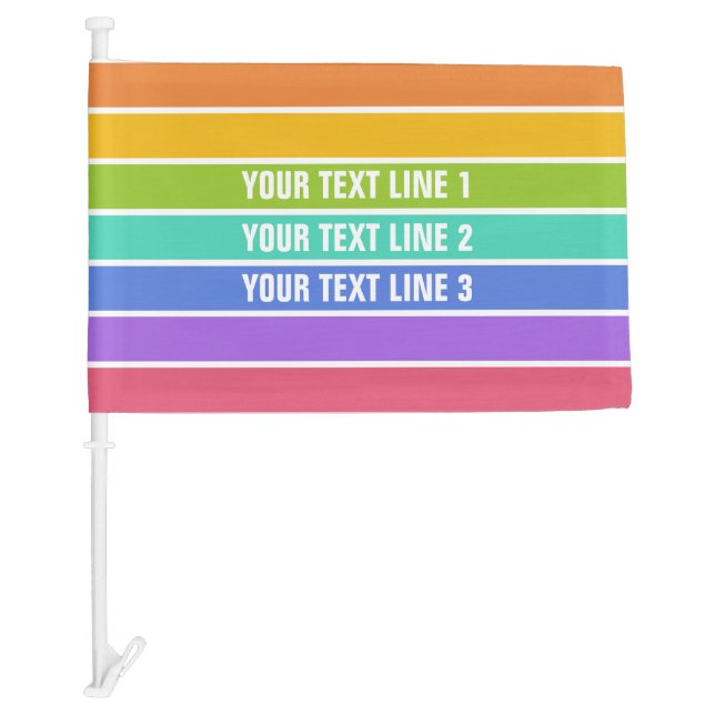 Rainbow Colors custom car flag (Front)