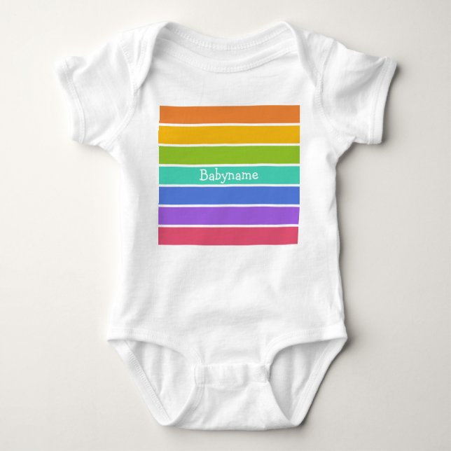 Rainbow Colors custom clothing Baby Bodysuit (Front)