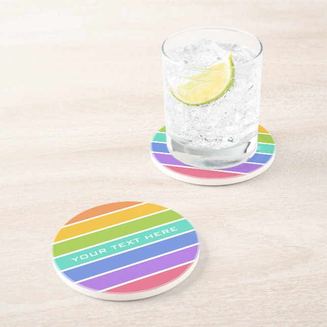 Rainbow Colors custom coaster (Side)