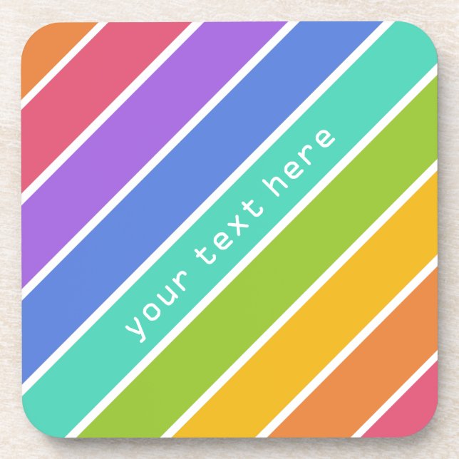 Rainbow Colors custom coasters (Front)