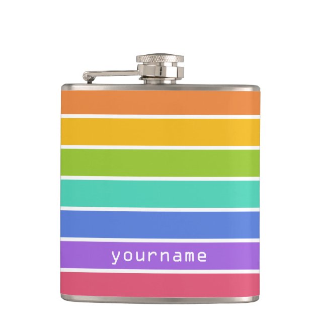 Rainbow Colors custom flask (Front)
