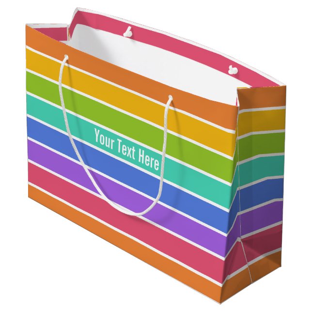 Rainbow Colors custom gift bag - large (Back Angled)