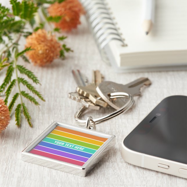 Rainbow Colors custom key chains (Side)