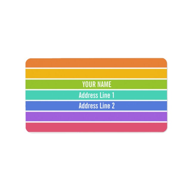 Rainbow Colors custom labels (Front)