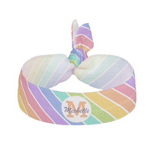 Rainbow Colors custom monogram  name hair tie