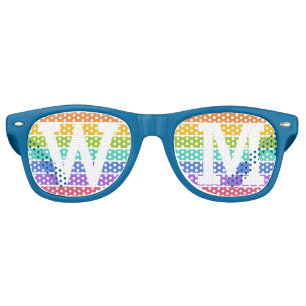 Rainbow Colors custom monogram party shades