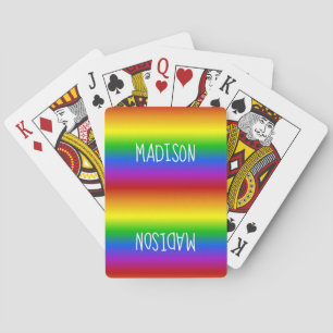 Rainbow Colors custom name playing cards