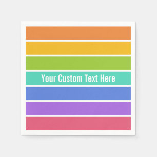 Rainbow Colors custom paper napkins