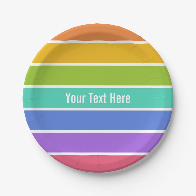 Rainbow colors custom paper plates (Front)