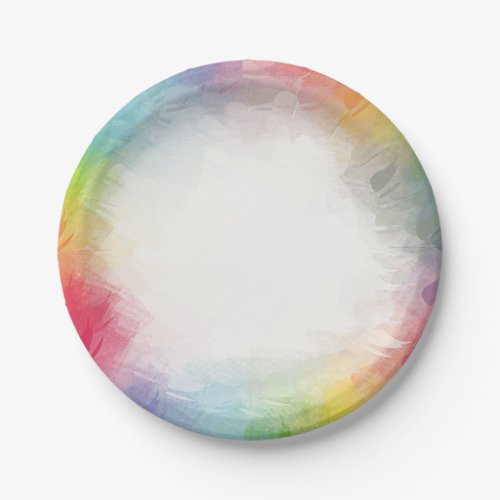 Rainbow Colors Custom Party Birthday Round Paper Plates