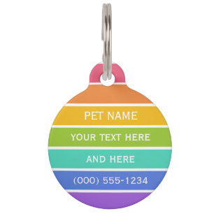 Rainbow Colors custom pet tag