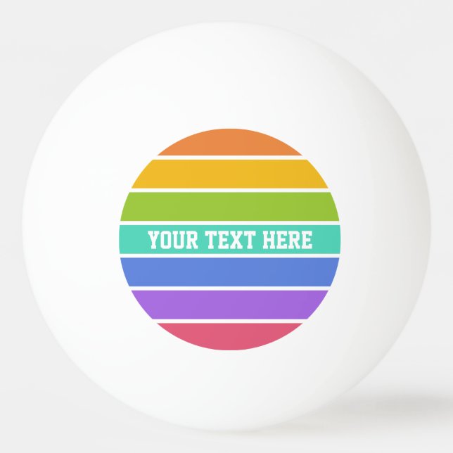 Rainbow Colors custom ping pong balls (Front)