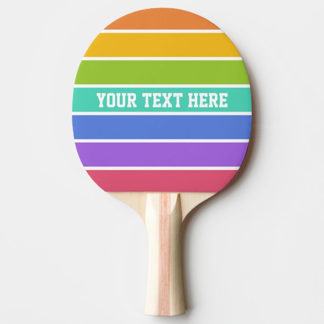 Rainbow Colors custom ping pong paddle (Front)