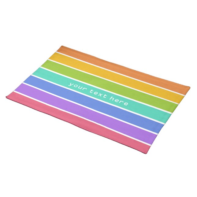 Rainbow Colors custom placemats (On Table)