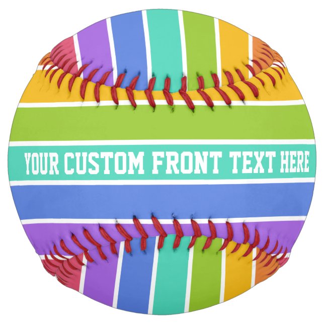 Rainbow Colors custom softball (Front)