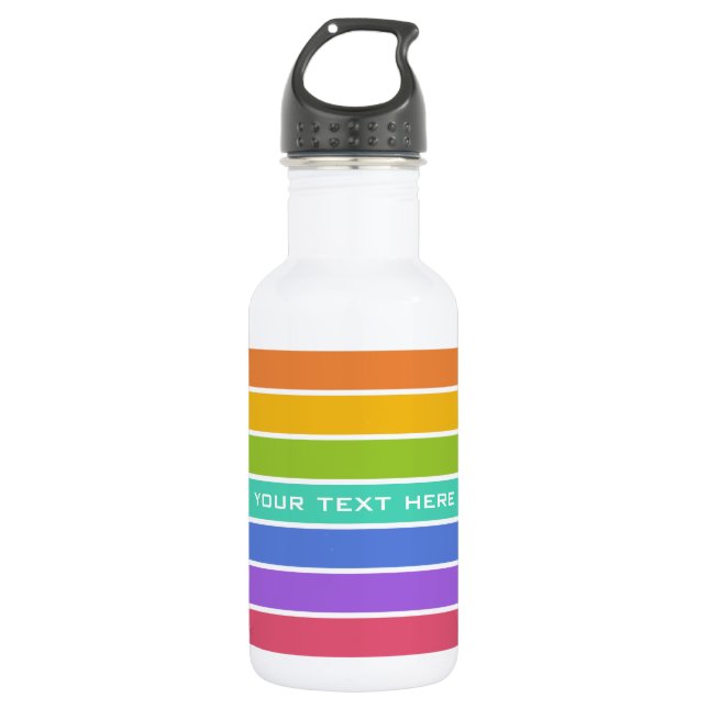 Rainbow Colors custom Stainless Steel Water Bottle (Front)