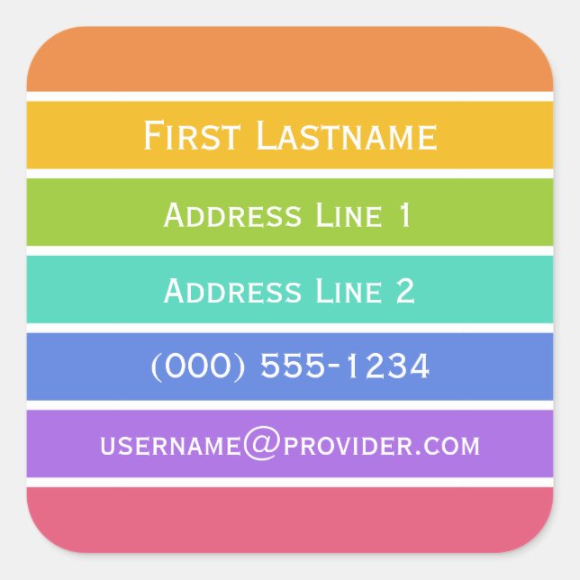 Rainbow Colors custom stickers (Front)