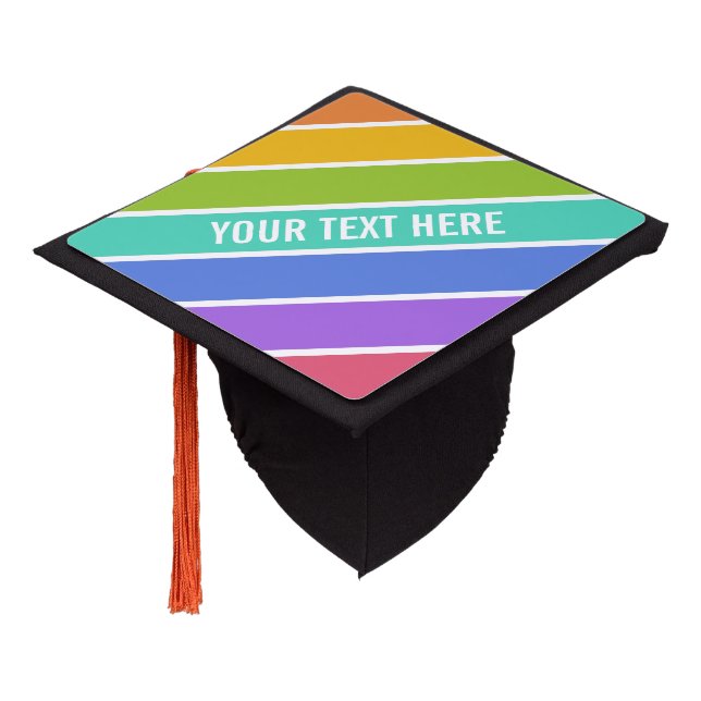 Rainbow Colors custom tassel topper (Angled)
