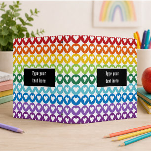 Rainbow Colors Cute Back to School 3 Ring Binder