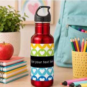 Rainbow Colors Cute Back to School Stainless Steel Water Bottle