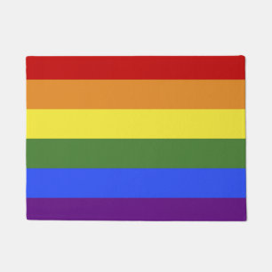 Rainbow colors door mat