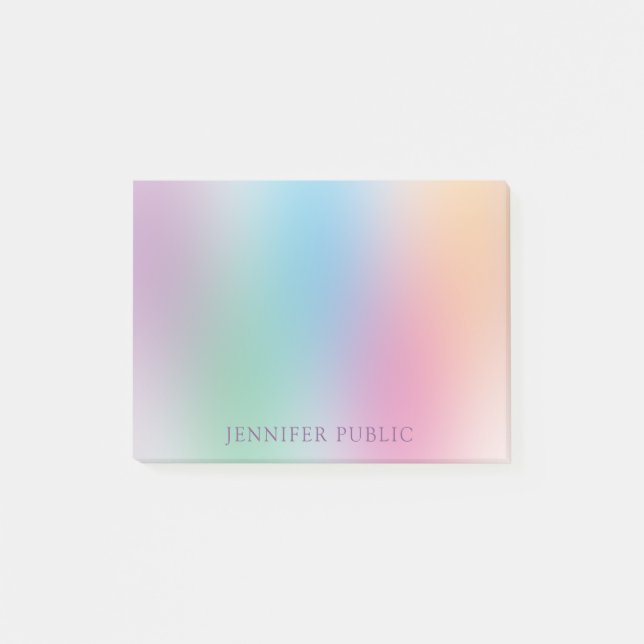 Rainbow Colors Elegant Personalized Modern Post-it Notes (Front)