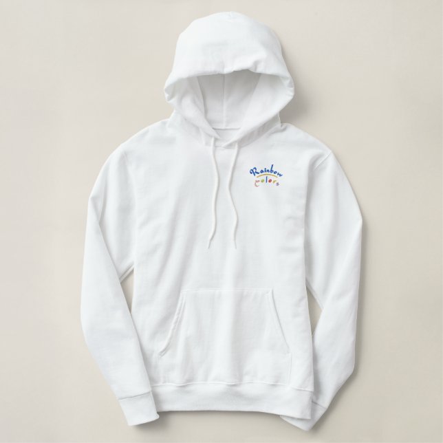 RAINBOW COLORS EMBROIDERED HOODIE (Design Front)