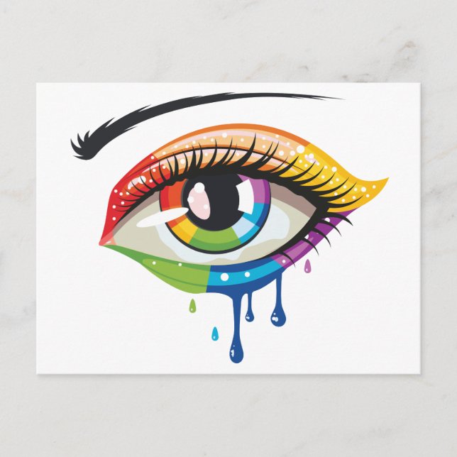 Rainbow Colors Eye Postcard (Front)