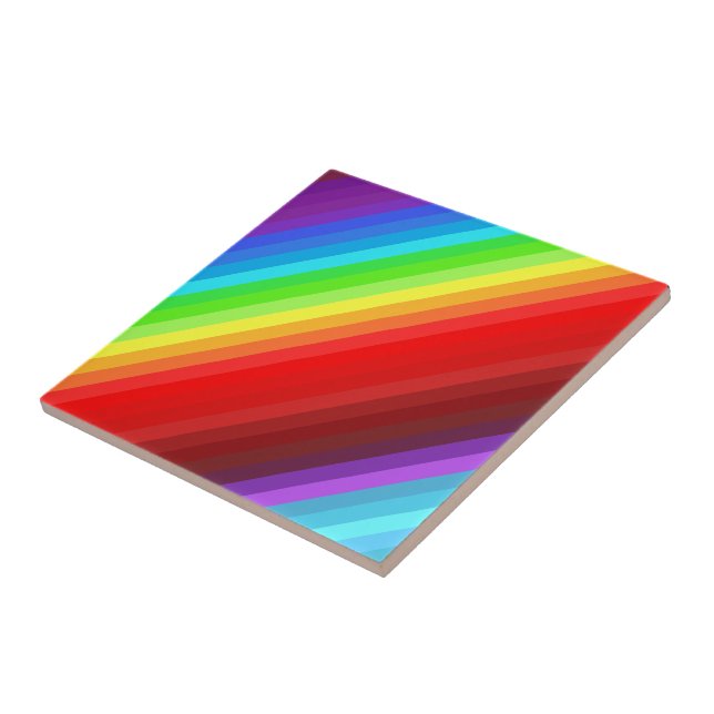 Rainbow Colors Flag Ceramic Tile Colorful (Side)