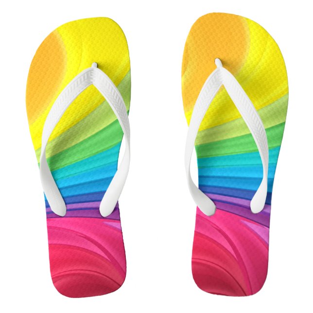 Rainbow Colors Flip Flops (Footbed)