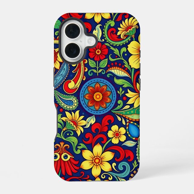 Rainbow Colors Flower Paisley Design iPhone Case (Back)