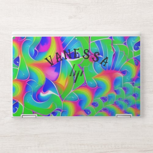 rainbow colors fractal abstract art HP laptop skin
