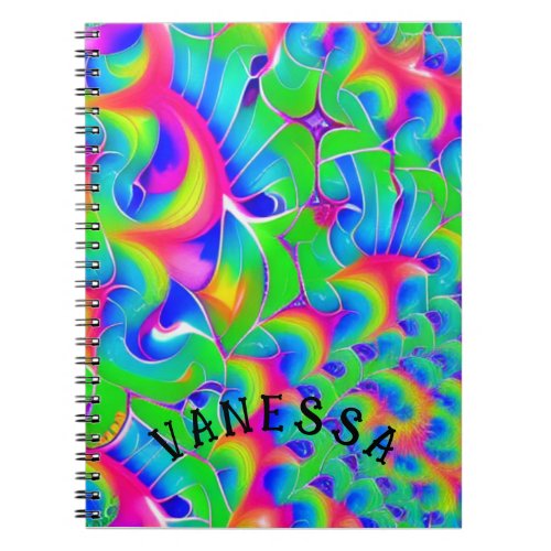 rainbow colors fractal abstract art notebook