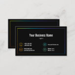 Rainbow Colors Frame Contact Icons Black Business Card