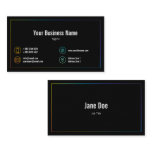 Rainbow Colors Frame Contact Icons Black Business Card Rainbow Colors Frame Contact Icons Black Business Card