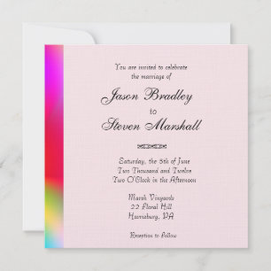 Rainbow Colors Gay Wedding Invitation