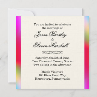 Rainbow Colors Gay Wedding Invitation
