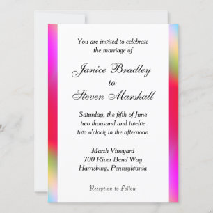 Rainbow Colors Gay Wedding Invitation