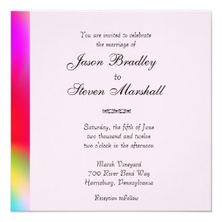 Rainbow Colors Gay Wedding Invitation