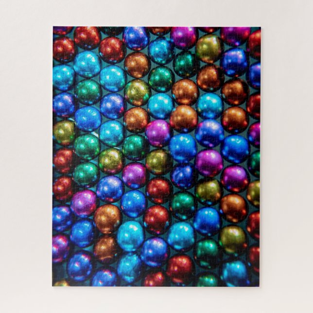 Rainbow colors geometric circles challenging jigsaw puzzle (Vertical)