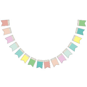 Rainbow Colors Glitter Birthday Bunting Flags