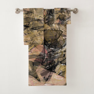 Rainbow Colors Glitter Sparkle Girly Glam Colorful Bath Towel Set