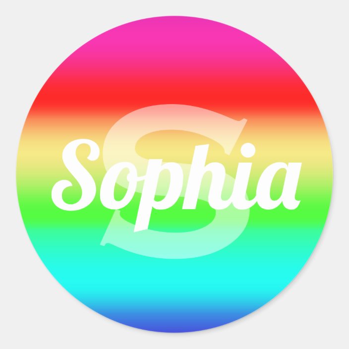 Rainbow Colors Gradient Monogram Personalized Name Classic