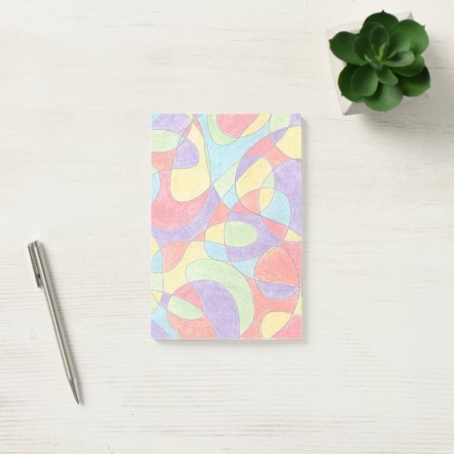 Rainbow Colors Hand Drawn Crayon Doodle Pattern Post_it Notes