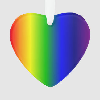 Rainbow Colors Heart Ornament Acrylic