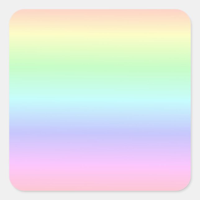 Rainbow Colors Horizontal Design Square Sticker (Front)